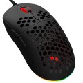 Mysz przewodowa SAVIO HEX-R Black 200-12000 DPI, PMW3327, 8 przycisków, Optyczna, ARGB, LED, Czarna - 1315165