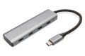 Hub USB Typ C DIGITUS 4-portowy 4x USB Typ C aluminium 5Gbps - 1970477