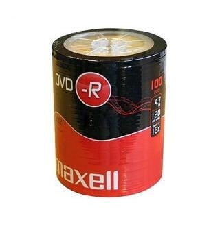 MAXELL DVD-R 4,7GB 100 szt.  w opakowaniu SHRINK. Prędkość zapisu 16X, 120 min.  Przeznaczenie nagrywanie Multimediów. - 1976720