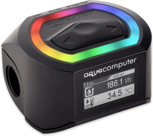 Aqua Computer Durchflusssensor high flow NEXT, OLED, 2x G1/4, RGBpx - schwarz - 1981263