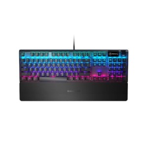 Klawiatura gamingowa SteelSeries Apex 5, układ amerykański, przewodowa, czarna Klawiatura gamingowa SteelSeries Apex 5 Hybrydowe niebieskie mechaniczne przełączniki do gier gwarantowane na 20 milionów