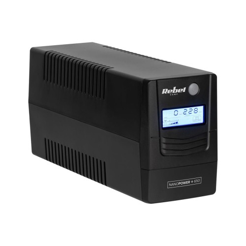 Zasilacz awaryjny komputerowy UPS REBEL model Nanopower Plus 1000 ( offline, 1000VA / 600W , 230 V , 50Hz , LCD , USB , RJ45 ) - 1987832