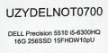 DELL PRECISION 5510 i5-6300HQ 16GB 256GB SSD 15" FHD(M1000M) Win10pro + zasilacz UŻYWANY - 1993380