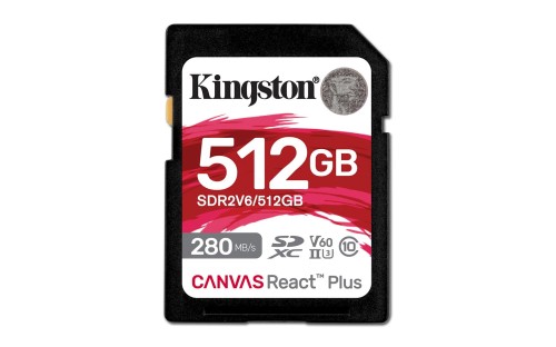 KINGSTON microSDXC Canvas 512GB React Plus UHS-II 280R/150W U3 V60 for Full HD/4K - 1996957