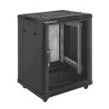Szafa RACK Qoltec 19" | 15U | 600 x 600 x 855 | perforowane drzwi | stalowa obudowa - 1880254