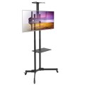Stojak mobilny Techly 37''-70'', 50kg regulowany, 2xpółka - 1875838