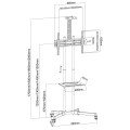Stojak mobilny Techly 37''-70'', 50kg regulowany, 2xpółka - 1875845