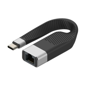 Techly ICOC USBC-RJ45 kabel sieciowy Czarny 0,144 m