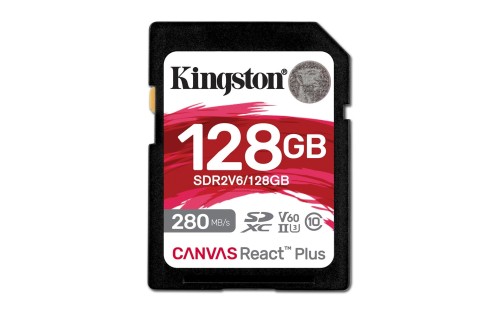 KINGSTON microSDXC Canvas 128GB React Plus UHS-II 280R/100W U3 V60 for Full HD/4K - 2007263