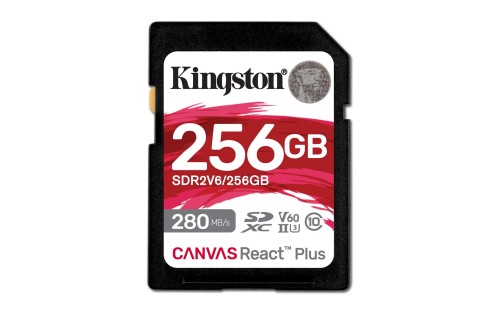 KINGSTON microSDXC Canvas 256GB React Plus UHS-II 280R/150W U3 V60 for Full HD/4K - 2007268