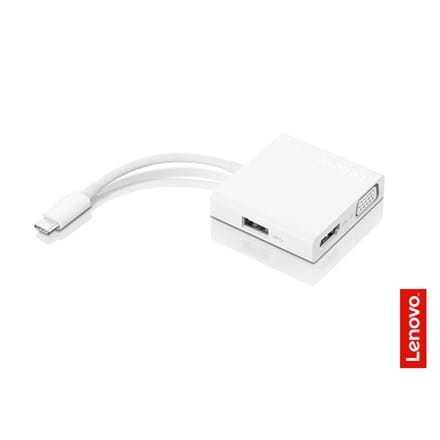 Lenovo | Hub podróżny USB-C 3 w 1 | VGA, HDMI, USB 3.0 | Zasilacz - 2007387