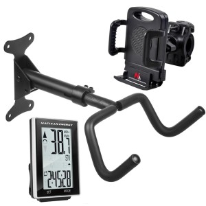 Rowerowy uchwyt ścienny  Maclean, poziomy, stal, max. obciążenie 30kg,  + uchwyt na telefon + licznik