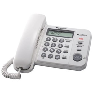 Panasonic | Przewodowe | KX-TS560FXW | Wbudowany wyświetlacz | Identyfikacja dzwoniącego | Biały | 198 x 195 x 95 mm | Pojemność książki telefonicznej 50 wpisów | 588 gramów