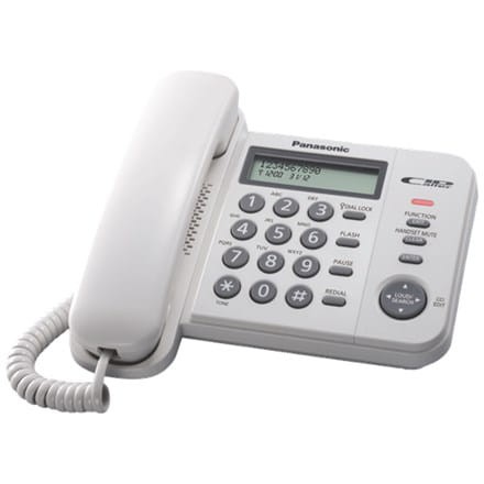 Panasonic | Przewodowe | KX-TS560FXW | Wbudowany wyświetlacz | Identyfikacja dzwoniącego | Biały | 198 x 195 x 95 mm | Pojemność książki telefonicznej 50 wpisów | 588 gramów - 2009577