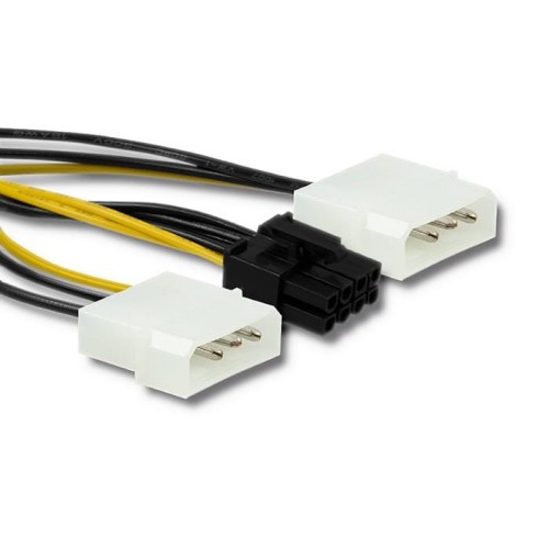 Adapter MOLEX Qoltec 2xMolex żeński / PCI-E 8 pin męski | 15cm - 973714