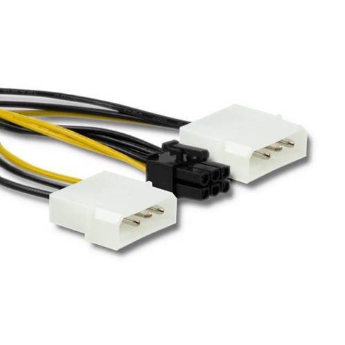 Adapter MOLEX Qoltec 2xMOLEX żeński / PCI-E 6 pin | 15cm - 973713