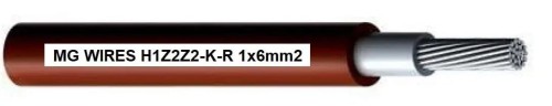 Przewód fotowoltaiczny // MG Wires // 1x6mm2, 0,6/1kV czerwony H1Z2Z2-K-R-6mm2 RD, opakowanie 50m - 1666152
