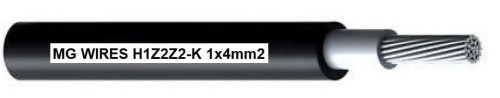 Przewód fotowoltaiczny // MG Wires // 1x4mm2, 0,6/1kV czarny H1Z2Z2-K-4mm2 BK, opakowanie 50m - 1666156