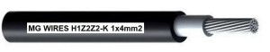 Przewód fotowoltaiczny // MG Wires // 1x4mm2, 0,6/1kV czarny H1Z2Z2-K-4mm2 BK, szpula 500m