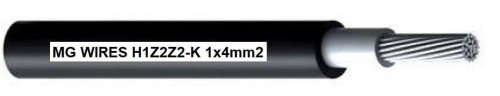 Przewód fotowoltaiczny // MG Wires // 1x4mm2, 0,6/1kV czarny H1Z2Z2-K-4mm2 BK, szpula 500m - 1666157