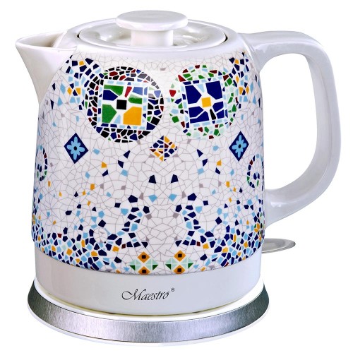Czajnik elektryczny ceramiczny Maestro MR-068-MOSAIC 1,5l, 1200W biało-niebieski - 856095