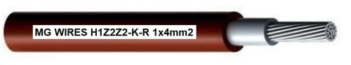 Przewód fotowoltaiczny // MG Wires // 1x4mm2, 0,6/1kV czerwony H1Z2Z2-K-R-4mm2 RD, opakowanie 50m - 1666146