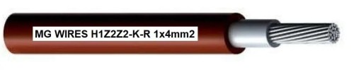 Przewód fotowoltaiczny // MG Wires // 1x4mm2, 0,6/1kV czerwony H1Z2Z2-K-R-4mm2 RD, opakowanie 100m - 1666145