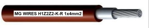 Przewód fotowoltaiczny // MG Wires // 1x4mm2, 0,6/1kV czerwony H1Z2Z2-K-R-4mm2 RD, szpula 500m - 1666147