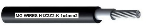 Przewód fotowoltaiczny // MG Wires // 1x4mm2, 0,6/1kV czarny H1Z2Z2-K-4mm2 BK, opakowanie 100m - 1666155
