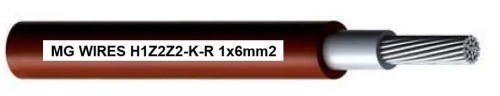 Przewód fotowoltaiczny // MG Wires // 1x6mm2, 0,6/1kV czerwony H1Z2Z2-K-R-6mm2 RD, opakowanie 100m - 1666151