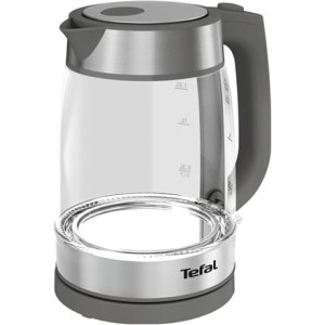 TEFAL | Czajnik | KI740B30 | Elektryczny | 2200 W | 1,7 l | Szkło | Podstawa obrotowa 360° | Szary