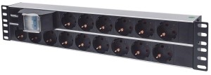 INTELLINET LISTWA ZASILAJĄCA RACK 19" 2U, 15 GNIAZD SCHUKO, Z PODWÓJNYM WYŁĄCZNIKIEM, KABEL 3M