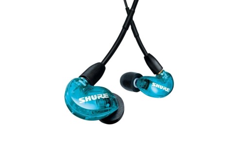 Shure SE215DYBL+UNI-EFS - Słuchawki douszne AONIC215 z pojedynczym przetwornikiem i kablem 3.5mm (niebieskie) - 2025702