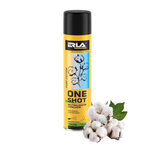 ERLA ONE SHOT 600ML OPAKOWANIE ZBIORCZE 12szt. NEUTRALIZATOR ZAPACHÓW PURE COTTON - 2027268