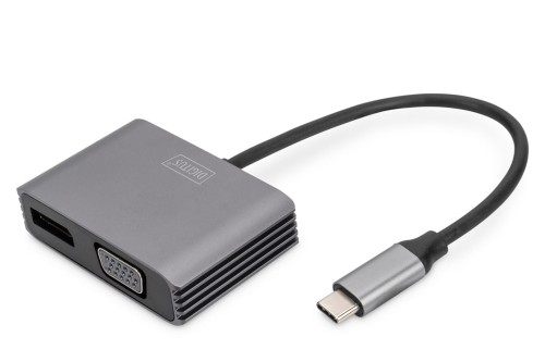 Kabel adapter graficzny DIGITUS USB Typ C na DisplayPort/VGA 4K 30Hz 0,2m - 2002767
