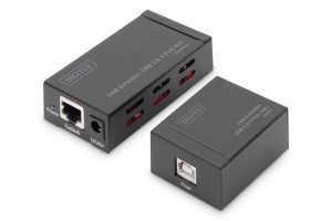 Przedłużacz/Extender HUB 4 port DIGITUS USB 2.0 po skrętce Kat. 5e/7, do 50m