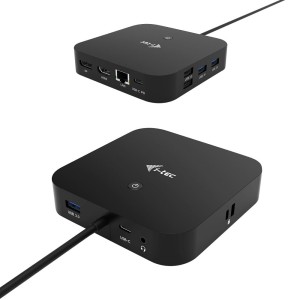 I-TEC USB-C Dual Display MST DS 1xDP 1xHDMI 1xGLAN 3xUSB 3.0 2x USB 2.0 1xUSB-C-Datei 1xAudio/Mic Jack 1x100W USB-C PD