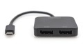 Hub/Koncentrator DIGITUS 2-portowy USB Typ C/2x DisplayPort 4K/60Hz HDR HDCP 2.2 MST - 2007384