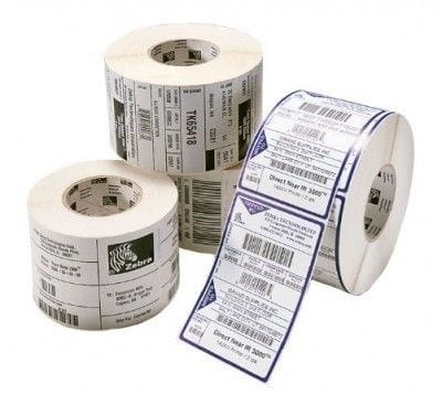 LABEL, POLYESTER, 76.2MMX76.2MM; THERMAL TRANSFER, Z-ULTIMATE 3000T WHITE, PERMANENT ADHESIVE, 25MM CORE - 2032098