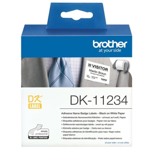 DK-11234 NAME BADGE LABELS/260 ST/ROLL 60X86 F/ QL-SERIES - 2032108