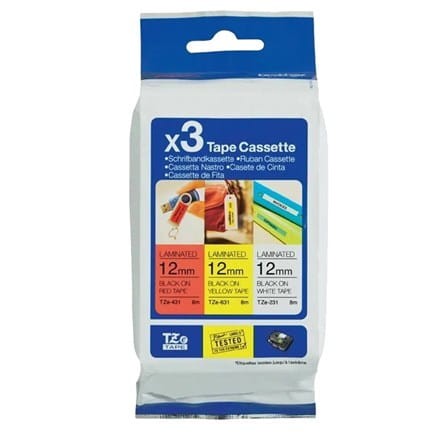 BROTHER TZE31M3 Brother taśma 3 sztuki Multi pack 3 pcs Multi pack (TZ231+TZ431+TZ631) - 2032112