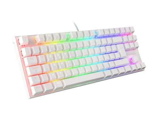 KLAWIATURA DLA GRACZY GENESIS THOR 303 TKL FR PODŚWIETLENIE RGB MECHANICZNA BROWN BIAŁA HOT SWAP - 2034810