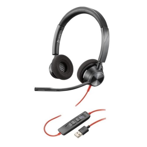 Słuchawki z mikrofonem Poly Blackwire 3325 UC USB-A czarne - 2034969