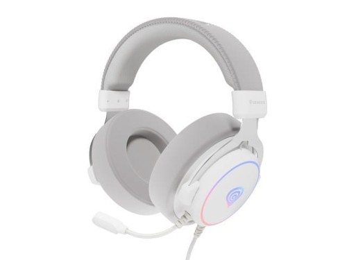 SŁUCHAWKI NAUSZNE GENESIS NEON 764 RGB Z MIKROFONEM PODŚWIETLENIE BIAŁE USB - 2035006