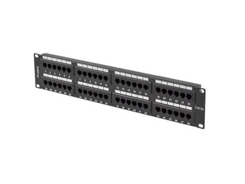 Patch panel Lanberg PPU5-2048-B 48 port 2U 19" kat.5e czarny - 2035513