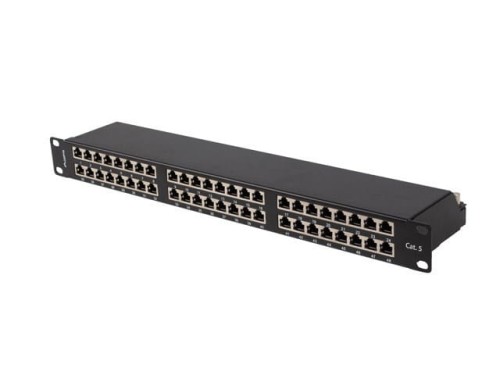 Patch panel Lanberg PPS5-1048-B 48 19" port 1U kat.5E FTP ekranowany czarny - 2035483