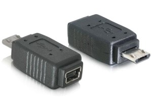 Adapter Delock USB Mini(F)->USB Mikro(M) (niklowane styki)