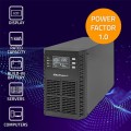 Zasilacz awaryjny UPS Qoltec 1kVA | 1000W | Power Factor 1.0 | LCD | EPO | USB | On-line - 1962923