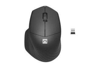 Mysz bezprzewodowa Natec Siskin 2 optyczna 1600 DPI BT 5.0 + 2.4 GHz z cichym klikiem czarna