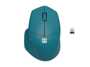 Mysz bezprzewodowa Natec Siskin 2 optyczna 1600 DPI BT 5.0 + 2.4 GHz z cichym klikiem niebieska